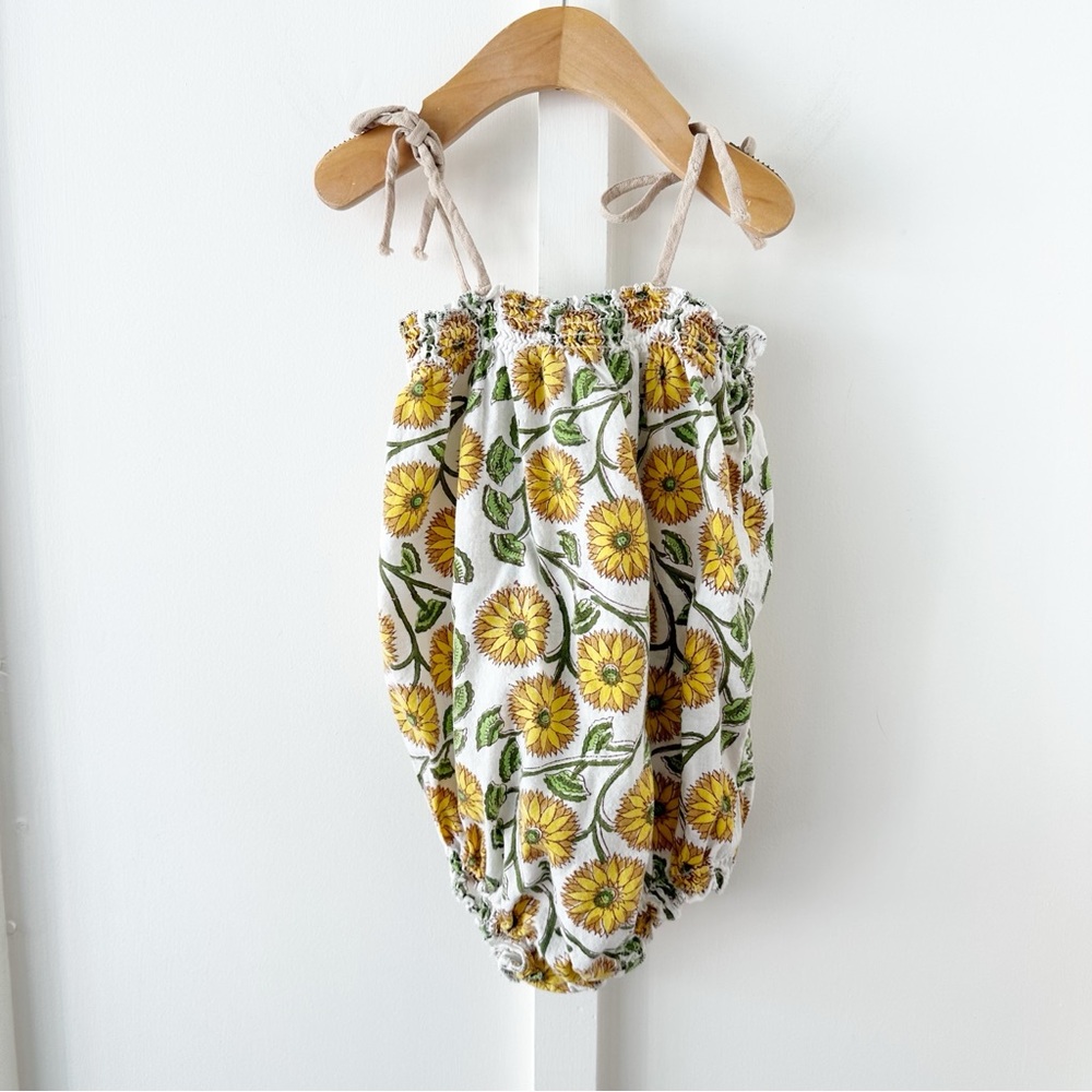HOLICOW yellow floral onesie